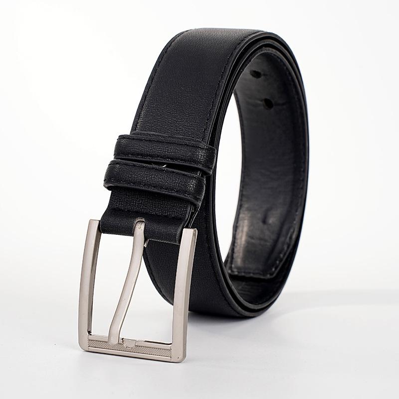 

Мужской ремень из искусственной кожи, пряжка-штифт из сплава, ширина 3,8 см, черный/коричневый, деловой кэжуал. 3.8*117cm чёрный