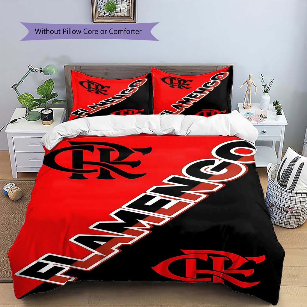 Clube de Regatas do Flamengo Pattern Bedding,Quilt Set Quilt Cover Pillowcase Home Birthday Gift(1 * duvet cover + 2 * pillowcase, without core)