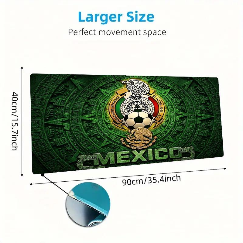 Mexican Football Federation Color Mouse Pad Large Gaming Table Cushion Non-slip Laptop Tablet Big Mousepad XXL Mat Mini PC Playmat With Lock Edge