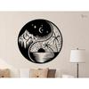 Wrought Iron Sun Moon Wall Art, Mystic Home Decor, Metal Wall Sculpture for Living Room, Celestial Boho Yin Yang Decor, Unique Garden Art