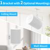 Yibracki Speaker Wall Mount or Ceiling for Sonos Era 100 Wireless Tilt Swivel Adjustable Mount Heavy Duty Mount Speaker White - &