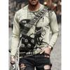T-shirt Strumenti Musicali da Uomo Chitarra Pianoforte Stampa 3D Manica Lunga Tee Harajuku Y2k Tee Streetwear Top Oversize Abbigliamento Uomo