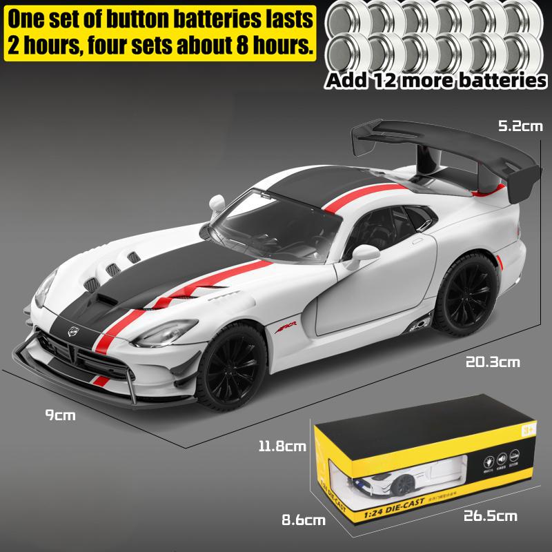 1:24 DODGE Viper ACR 2016 Super Sports Coupe Toy Car Die Cast Metel Cars Toy Pull Back Model Cars With Sound And Light For Child