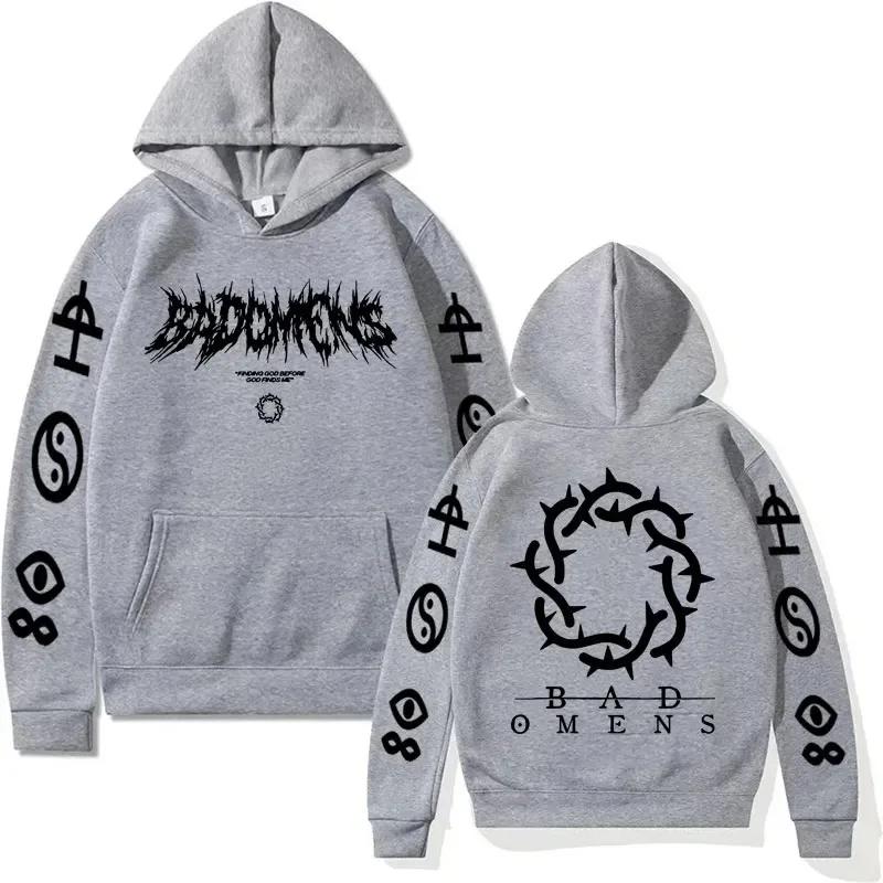 Bad Omens Band Tour American Music Print Hoodie The Death of Peace of Mind Skeleton Graphic Hoodies Male Rock Gothic Sweatshirts