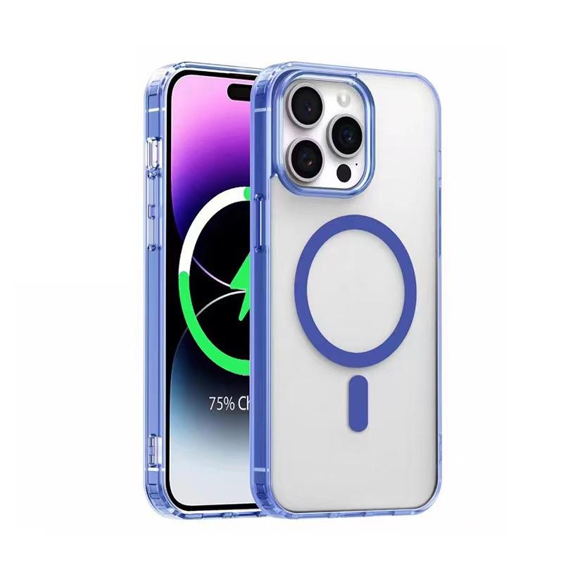 Applicable To Apple 16 Mobile Phone Case IPhone 15 Color Two-in-one Magnetic Case 13Pro Frosted Skin Feeling Protective Case