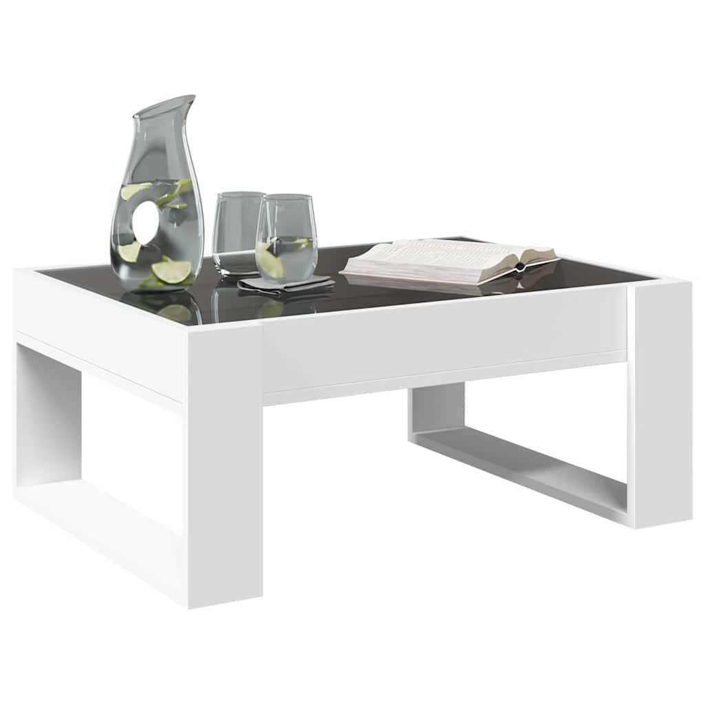 Stolik Kawowy Z Led Infinity, Biały, 70X53X30 Cm