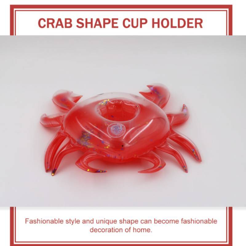 Pvc Inflatable Water Toy Red Crab Cup Holder Floating Drink Coaster For Pool Parties