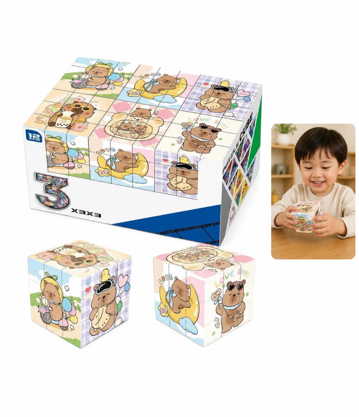3X3 Capybara Educational Puzzle Cube For