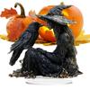Halloween Desk Decor 2D Acrylic Indoor Tabletop Sign Gothic Witch Crow Ornament for Halloween Dorm Nightstand Studio Shelf