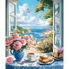 CHENISTORY Paint By Numbers For Adults Pink Scenery Handpainted Oil Painting Picture Drawing For Home Decor Unique Gift