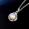 Twisted Branch Frame Round Pearl Pendant with Accent Stone Thin Chain Women Elegant Neck Jewelry