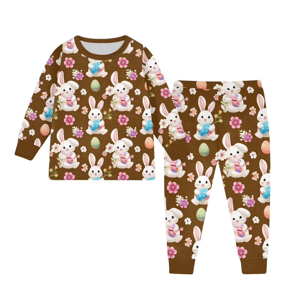 Children's Set - Printed Cartoon Two-Piece Outfit Set For Boys And Girls