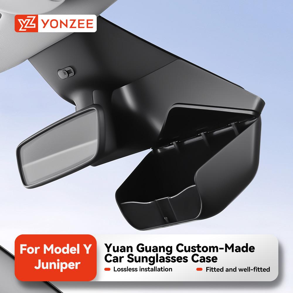 YZ Car Sunglasses Holder Glasses Frame for Tesla Model Y Juniper 2026 Anti-scratch ABS Storage Holder Glasses New Accessories