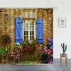 European Rural Town Street Landscape Printing Shower Curtain For Bathroom Curtains Waterproof Polyester Home Decor With Hooks