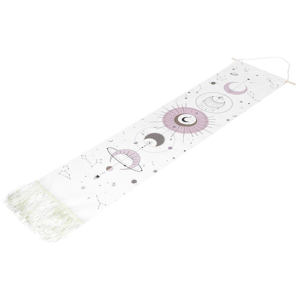 Moon Phase Cycle Tapestry Wall Hanging Art Decors Handcraft for Home Bedroom Ornament(White )