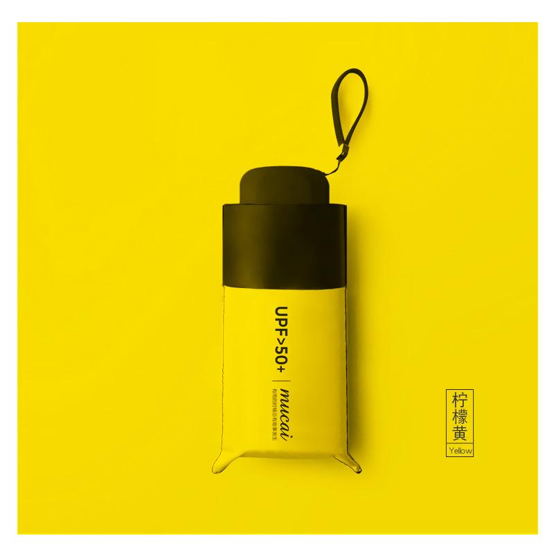 Ultra-mini Umbrella for Women Wind and Water Resistant Umbrella Sun Protection Windproof Strong Pocket Parasol UV50+ 5 Folding