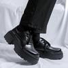 Svarta herrskor med tjock sula av hög kvalitet Mångsidig modedesignerstil Bröllopsfest Utomhusfritid Höjdhöjande skor