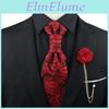 Tie Brooch Tie Mens Paisley Set Red Black Ajustable Neck Tie Luxury Tuxedo Groom Wedding