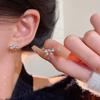 Mini Small Flash Diamond Bow Stud Earrings Women's Simple Niche Design Earrings Do Not Need To Pick Earrings When Sleeping