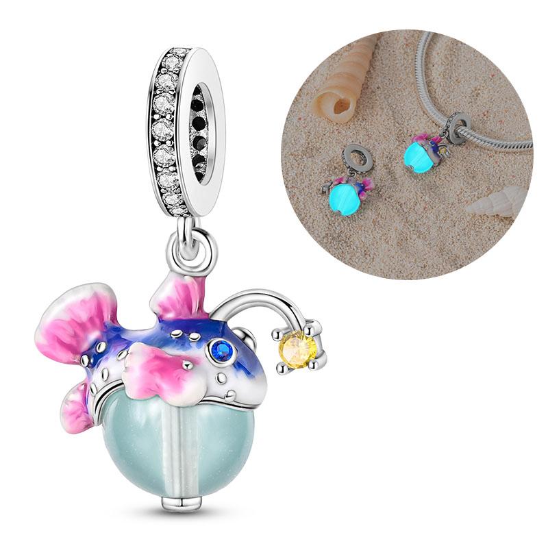 Copper Charms Summer Oceans Pendant Fit Original Pan Bracelet Making Woman Jewelry Diy