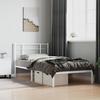 VidaXL Metal Bed Frames with Headboard, Single Bed with Slat Base, Adult Bed with Footboard, Bedroom Furniture, 355606