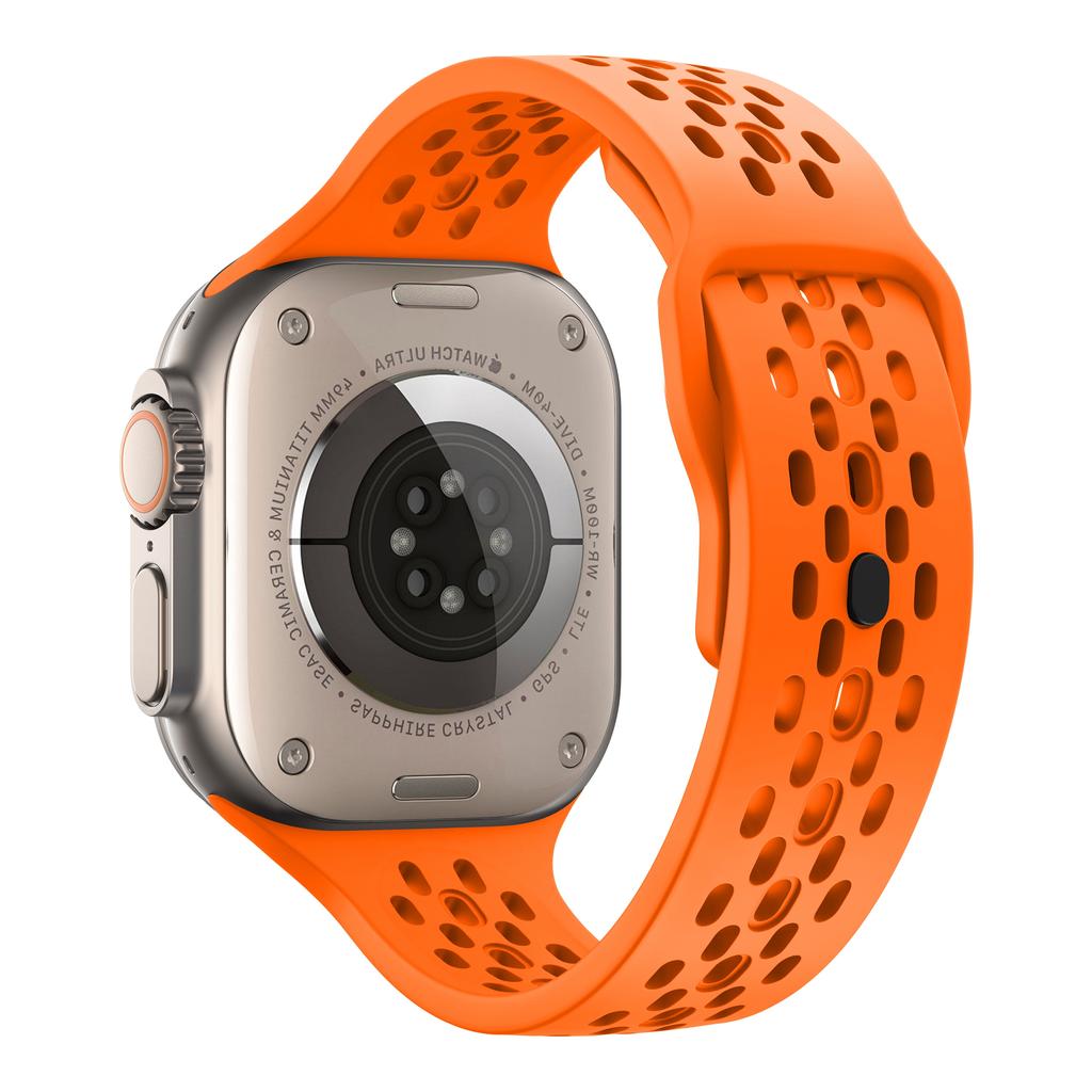 Oddychający silikonowy pasek do Apple Watch Ultra3 49mm 46mm 45mm 44mm 42mm 41mm 40mm bransoletka sportowa iWatch Series 11 10 9 8 7 6 SE3 pasek