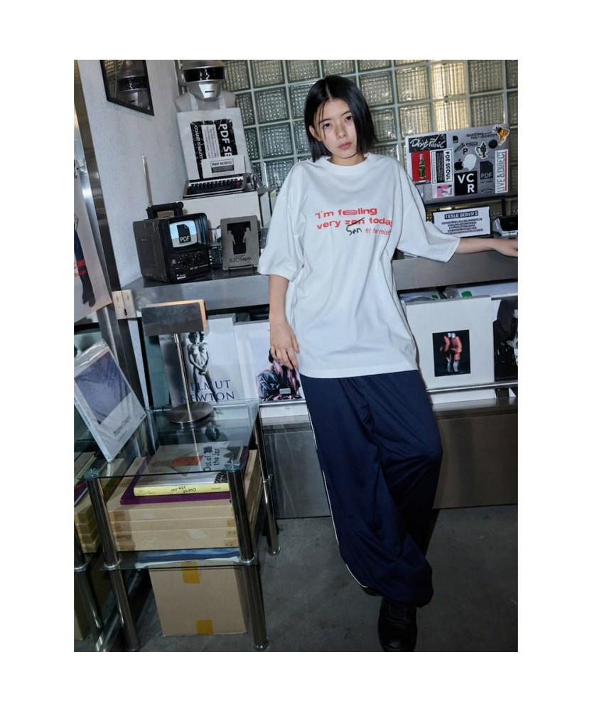 Saendeusaundeu (Unisex) Zen Slogan Short Sleeve T-Shirt White