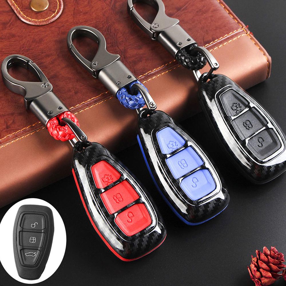 Carbon Fiber Remote Key Fob Case Shell Cover Compatible with Fords Focus Fiesta Kuga C Max
