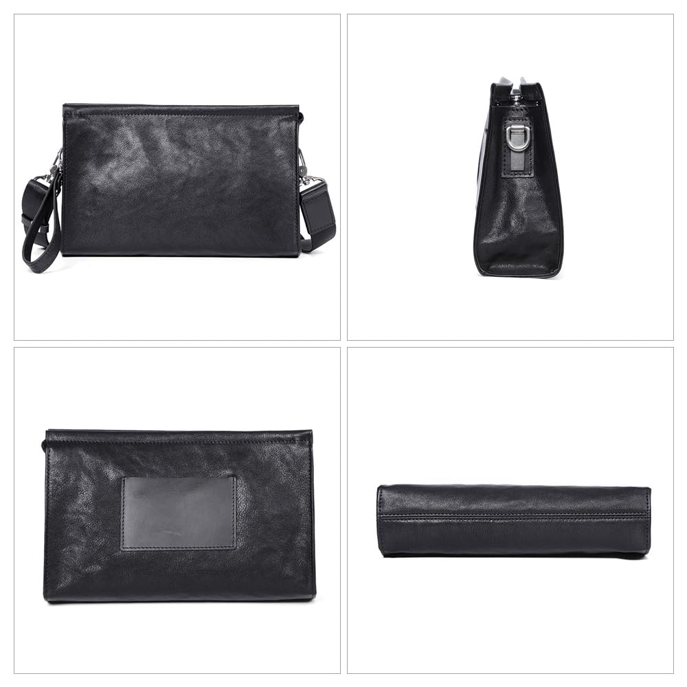 Whatna Antique-Style Tanned Natural Cowhide Leather One-Shoulder Bag for Men, Crossbody Bag, Chest Bag, Shoulder Bag, Clutch Bag, Handbag, Small Bag,