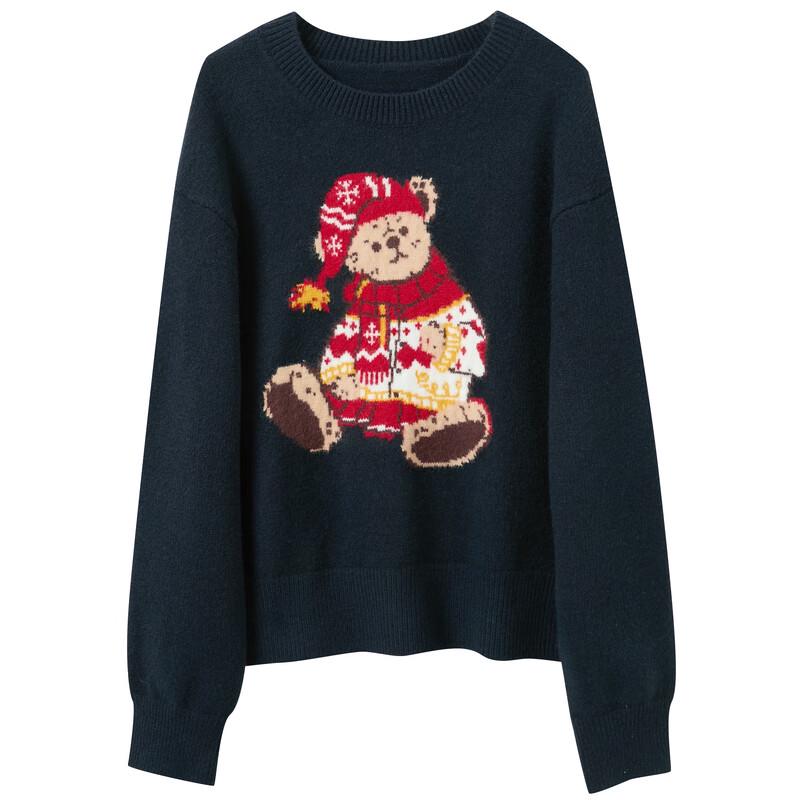 Sancai 2025 Winter Relaxed Fit Jacquard Knit Pullover