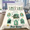 Müllwagen Abenteuer Individuelles Namensmuster Bettwäsche Steppdecke Set Bettbezug Kissenbezug Heim Geburtstagsgeschenk(1 Bettbezug + 2 Kissenbezüge, ohne Füllung)