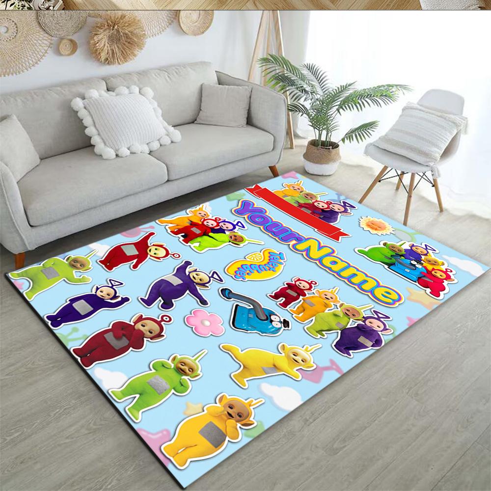 Teletubbies Personalized Text Area Rug Design for Entryway Kitchen Hallway Bedrooms Antislip Carpet Decorate Offices Birthday/Christmas Gift