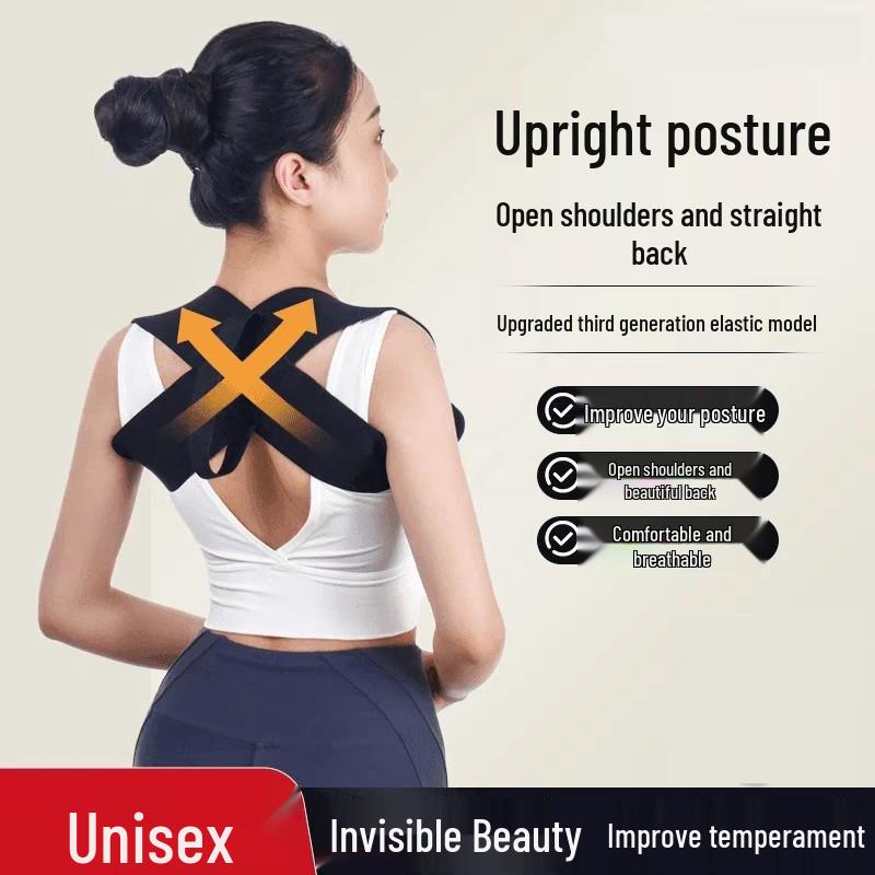 Back and Shoulder Posture Corrector Belt for Adults – Elastic Support for Neck, Shoulders, and Back