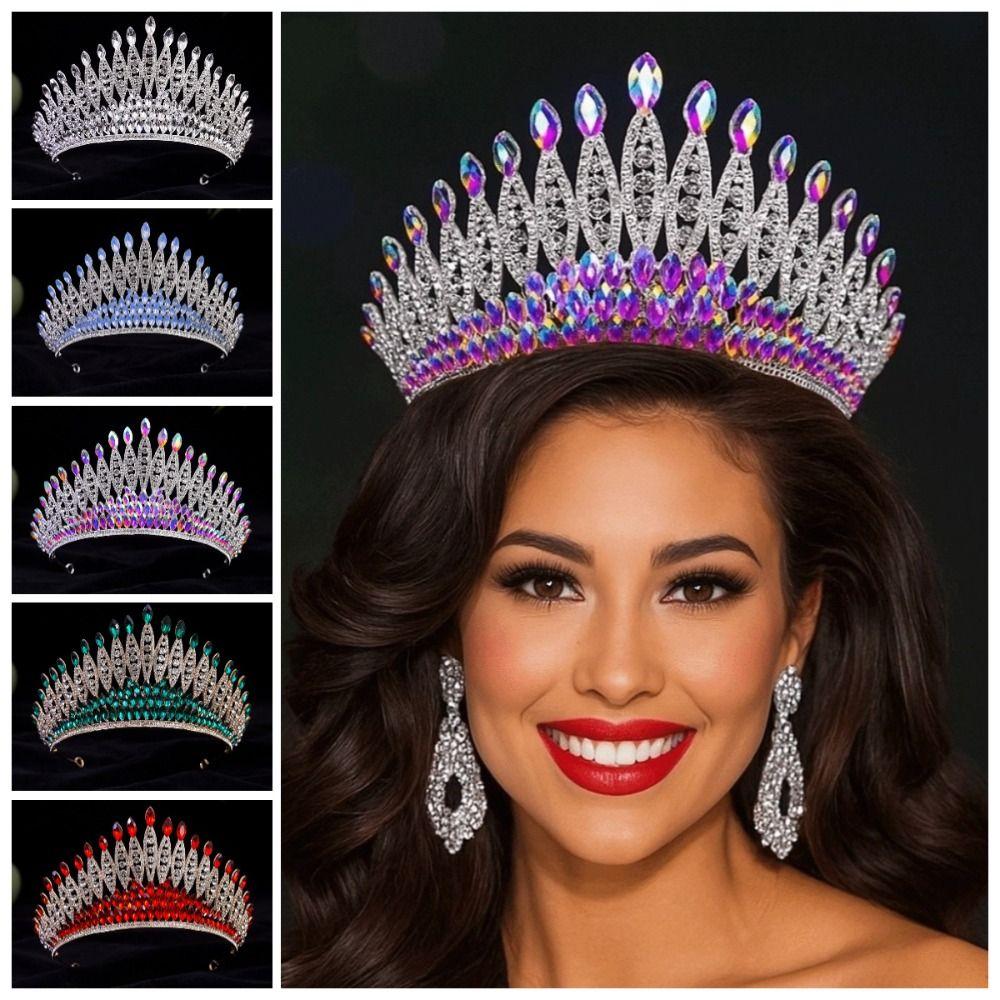 Elegant Baroque Queen Tiaras Luxury Rhinestone Diadem Trendy Bridal Headwear  Pageant Events
