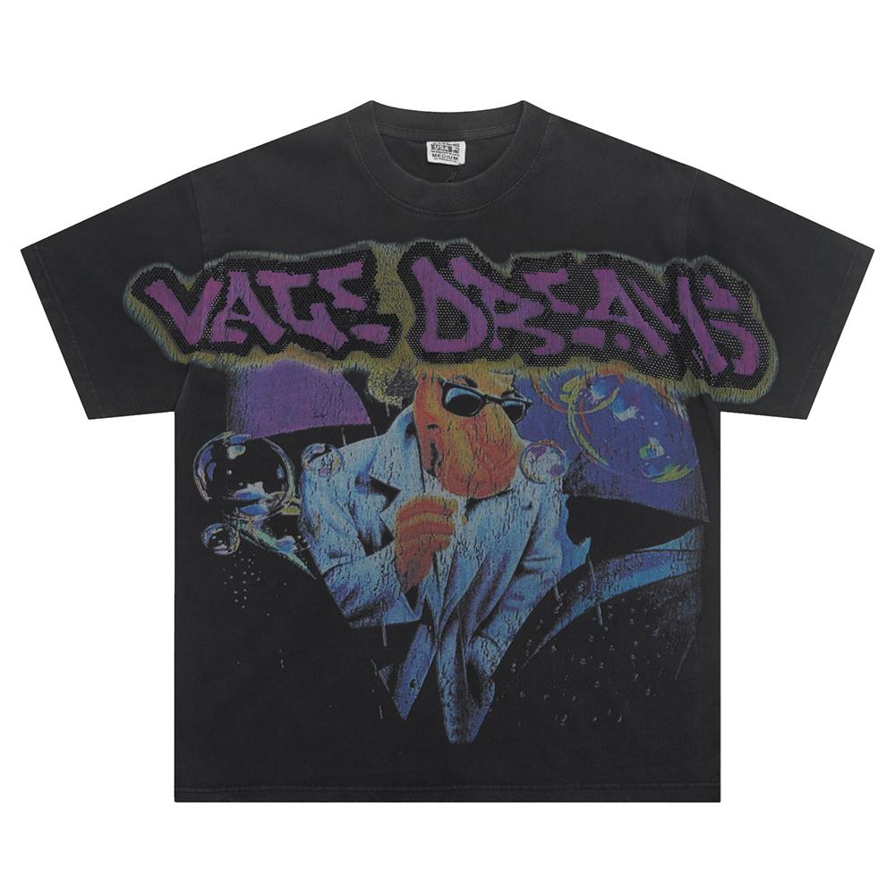 

V556 Vale Forever BLING BIG TEE Summer Street Trendy T-shirt Hot Stamping High-quality Trendy T-shirt Short Sleeved XL