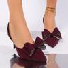 Туфли на высоком каблуке 2025 Весна/Лето Новая Мода Универсальные Сандалии Бант Одинарные Туфли Женская Обувь Милый Бант Женская Обувь