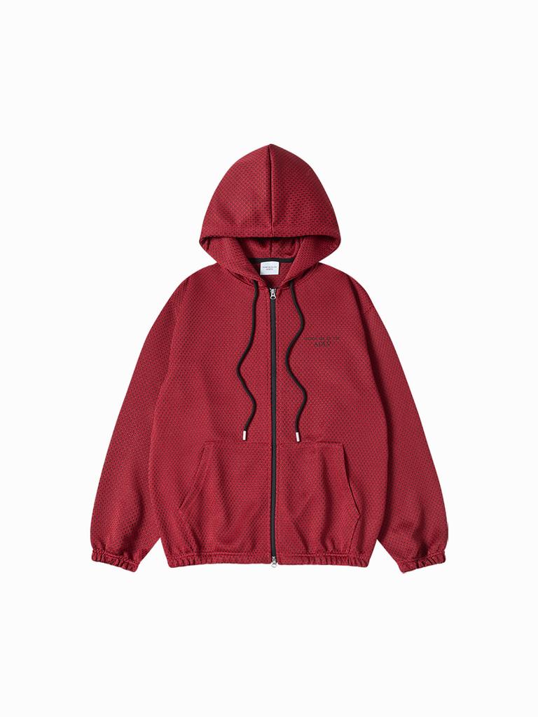 Color Mix Mesh Hoodie Zip Up (2 Color)