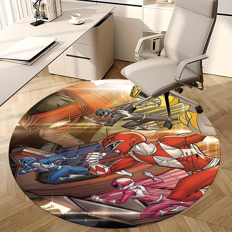 Power Rangers Chair Mat   Round Carpet for Home Decor, Office Use, Bedroom, Living Room, Gift Idea0283b