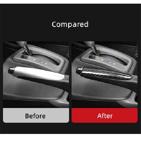 Bright Carbon Fiber Car Parking Handbrake Cover Trim For Honda Civic 8th 2006-11