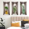 Green Plants Flowers Pattern Plant Pattern Wall Sticker for 3 Pcs/Set Dining Living