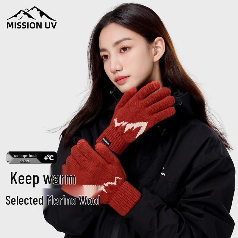 

MISSION UV Women s Winter Wool Knit Gloves
