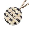Used COCO Mark Icon Border Necklace Gold Plated Resin / Artificial Pearl Clear Black Multicolor Used