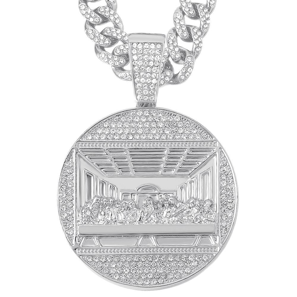 

«Ожерелье с подвеской «Тайная вечеря» в европейском и американском стиле хип-хоп со стразами»