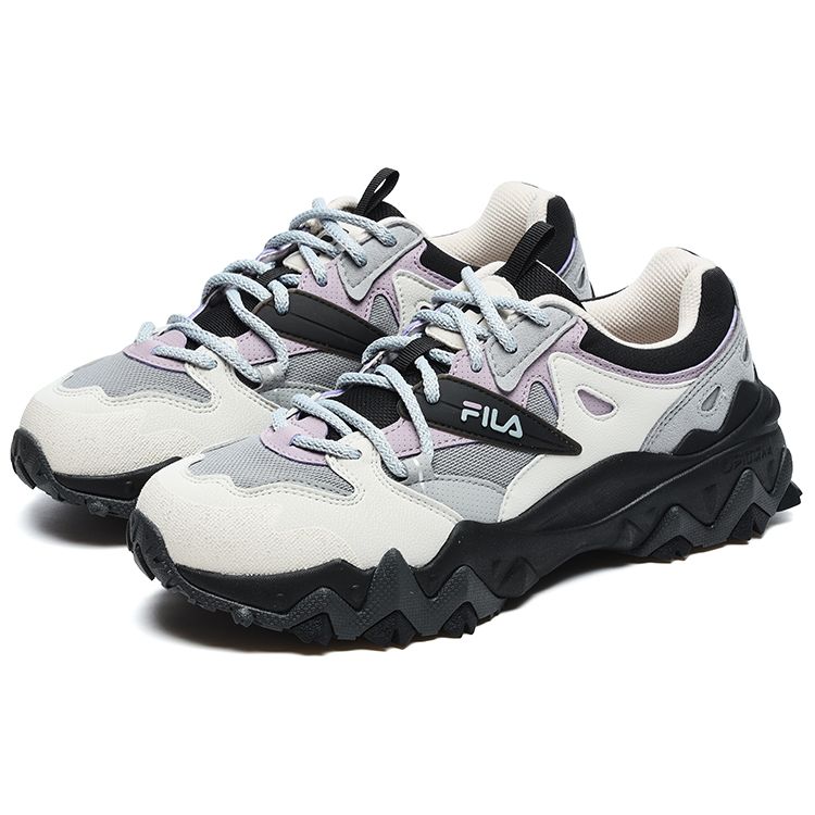 FILA Oakmont 2 Fabric Synthetic Leather TPU Trendy Outdoor Retro Low-Top Lifestyle Casual Shoes Women sneaker Black Dark-Brown F12W242113FBM