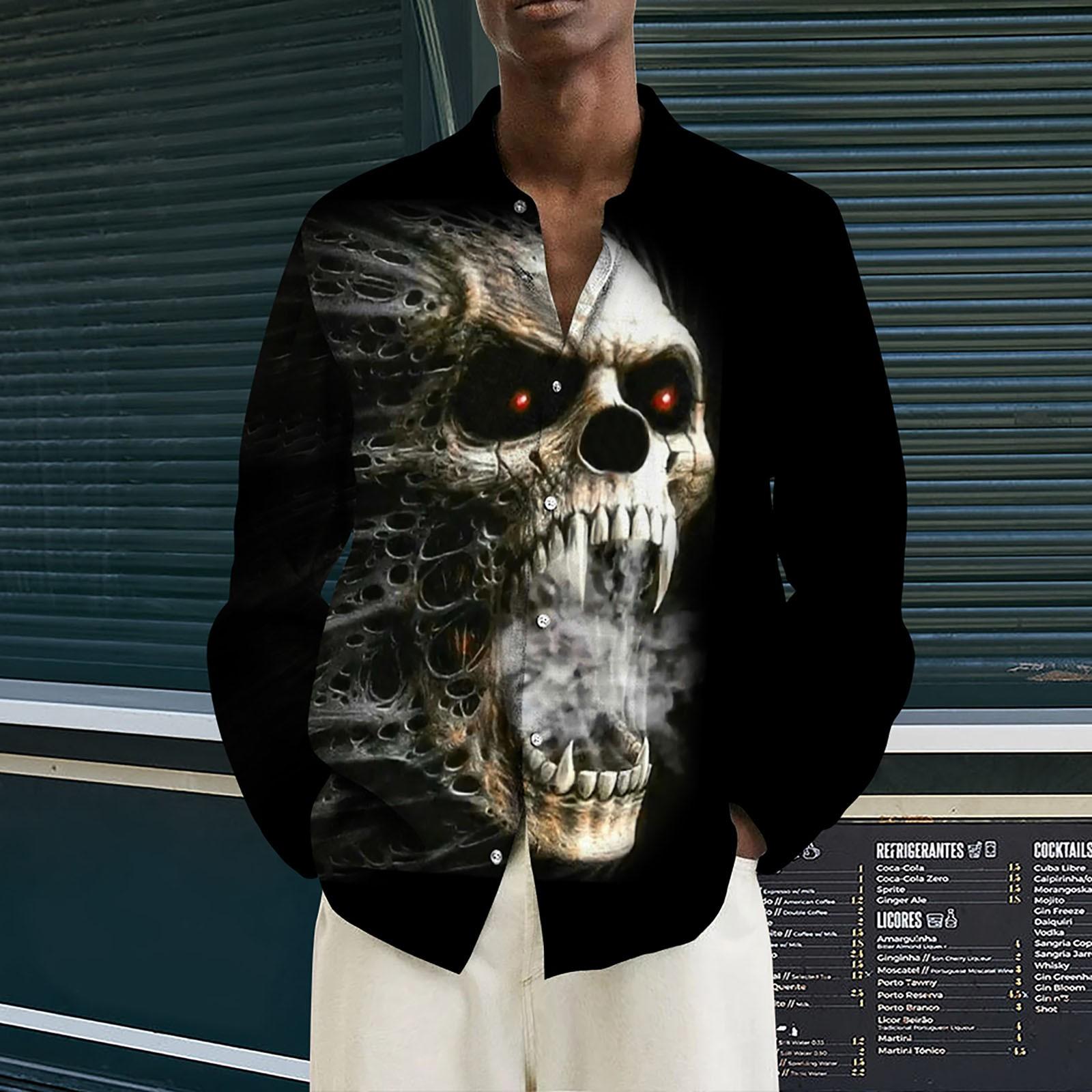 

Мужские рубашки с длинным рукавом с принтом, повседневные свободные рубашки с длинным рукавом с принтом XXXL