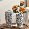 Blue White Porcelain Vase Ceramic Floral Vase for Home Decor Vintage Oriental Table Centerpiece Flower Arrangement Vases Gift