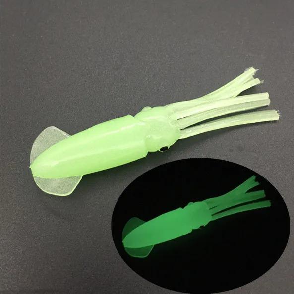 7.5cm Luminous Octopus Squid Bait, 3g, Glowing PVC Soft Lure, 5pcs