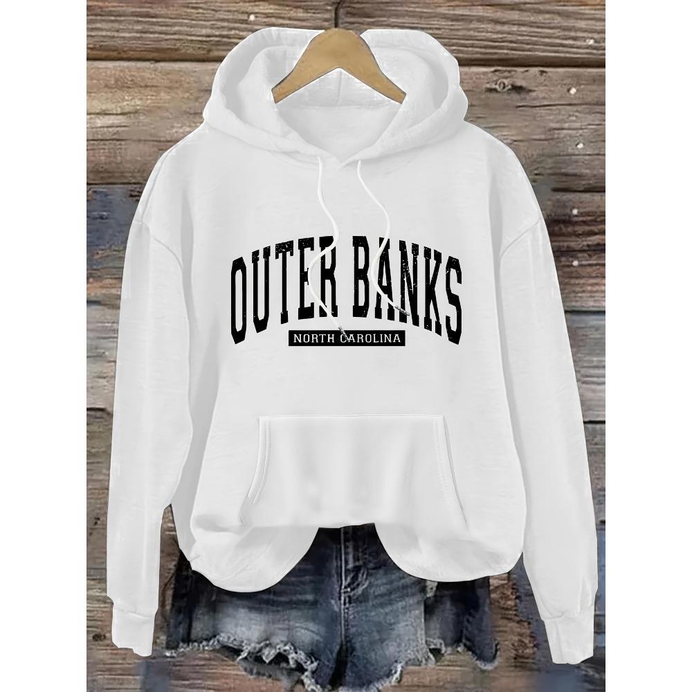 Outer Banks North Casual Hoodie for Women Alphabet Print Hooded Sweatshirt Fashion Casual HipHop Sweatshirt Harajuku Unisex