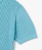 Le Mad Scallop Half-Open 4-Button Half Knit - Light Blue