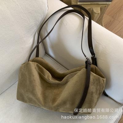 Niche High-end Sense Autumn and Winter Suede To Work Commuter Bag 2025 New Lazy Wind Shoulder Armpit Bag Tote Bag